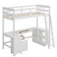 Lit mezzanine avec bureau en U, tiroirs et tablettes de rangement-1887609917