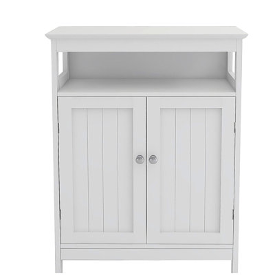 Armoire de rangement pour salle de bain avec portes à double volet - Blanc