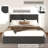 Haden Velvet Upholstered Platform Bed Frame with Channel Tufted Headboard-430185540-430185537