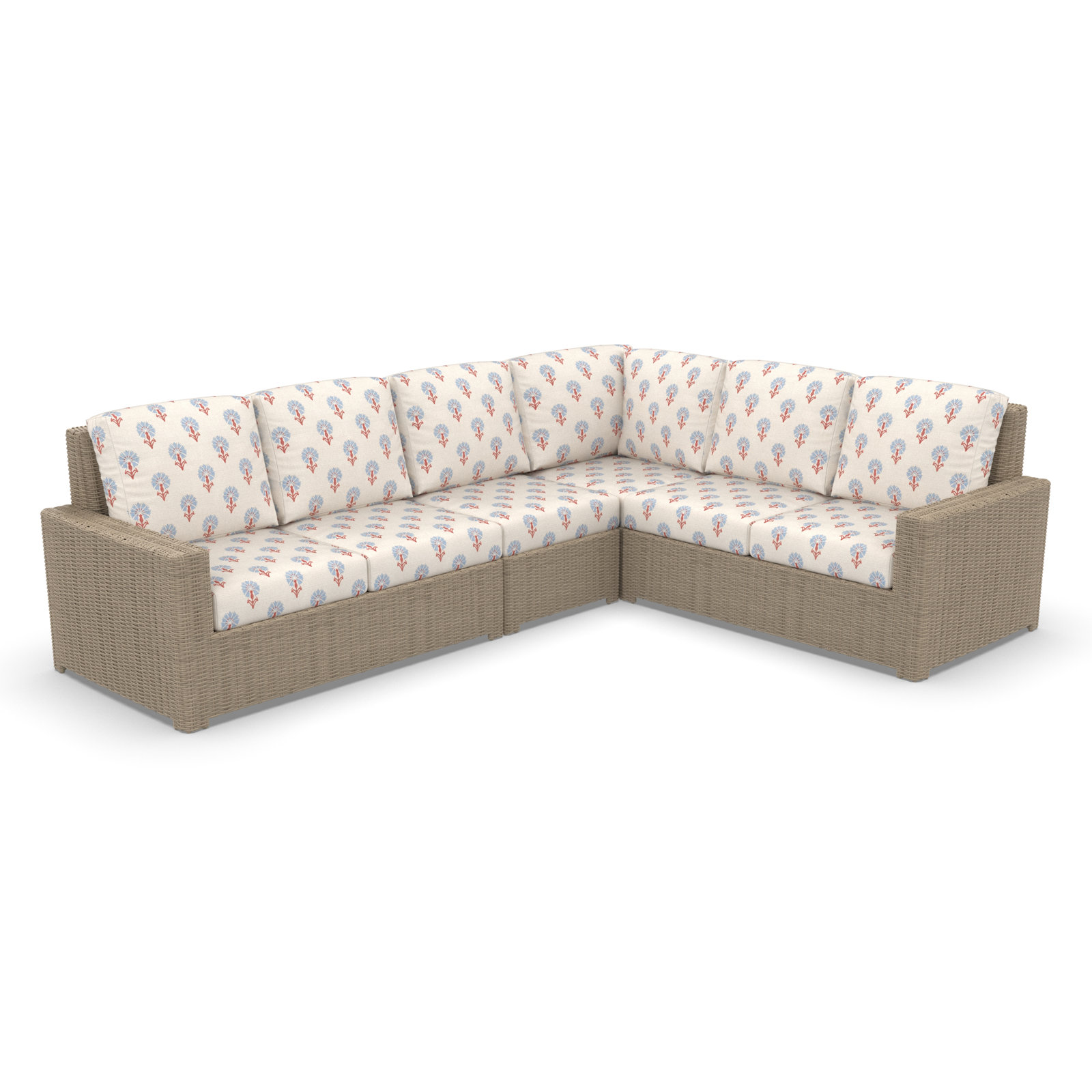 Henri 116" Sunbrella® Patio Sectional Set, Sunbrella Mira Bluebell