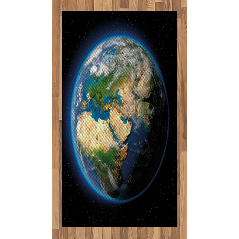 Earth High Density Long Fiber Poly Threads Decorative Area Rug Carpet, Rectangle 2'7" x 5'