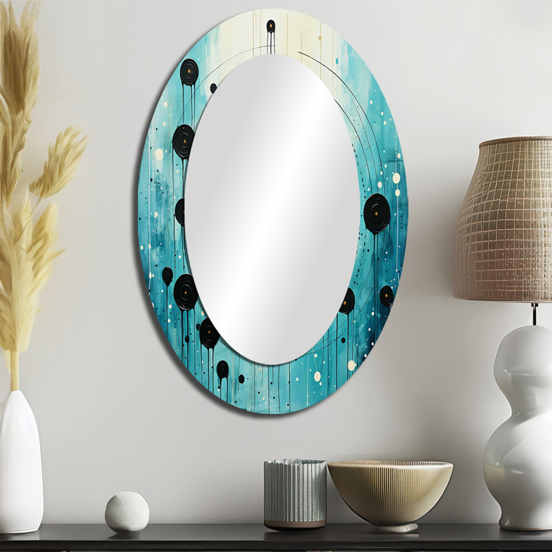 Miroir mural bleu horizon bleu minimaliste III, 36 po x 24 po