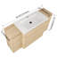 Ensemble de meuble-lavabo autoportant 60 po avec lavabo en céramique blanche 60 po, 2 petites armoires de rangement, porte à fermeture douce, chêne blanc américain, contreplaqué