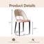 Chaises de salle à manger modernes blanc crème, revêtement en similicuir et pieds en acier noir, chaises de cuisine d'appoint beiges