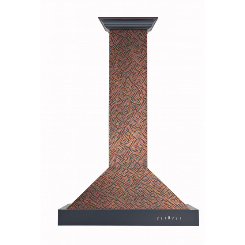 ZLINE 30 In. Convertible Vent Designer Series Wall Mount Range Hood, Hand-Hammered Copper