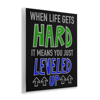 Stupell Industries Leveled Up In Life Wall Plaque Art By Marcus Prime In Blue