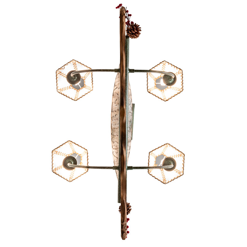 35" Long Personalized Canoe 4 Light Chandelier