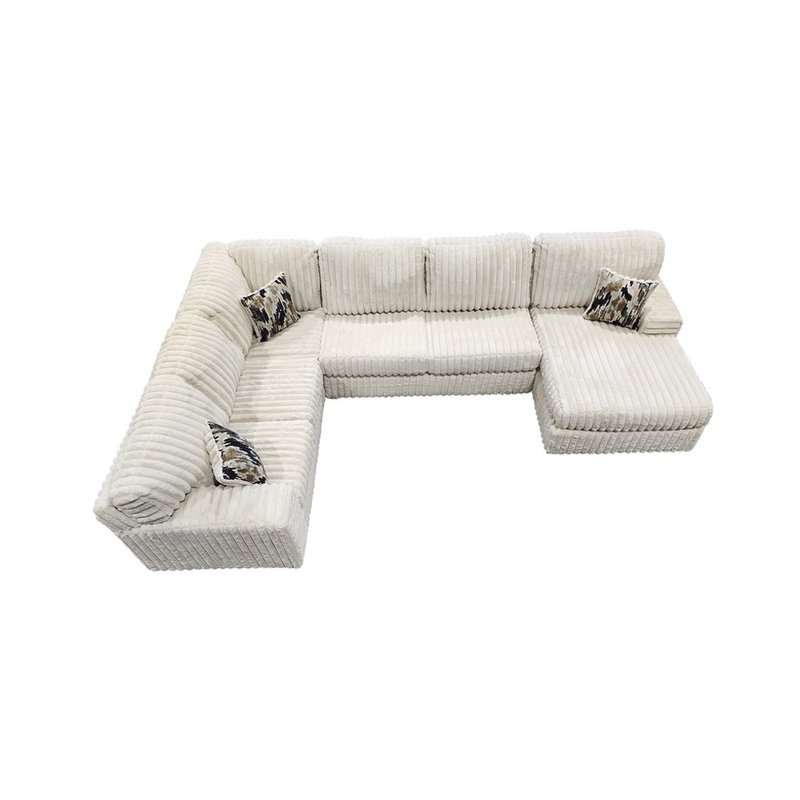 Canapé modulaire en tissu Austin, Tissu ivoire