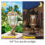 Lampadaire d'extérieur à énergie solaire 20 po - Lanterne DEL en aluminium bronze avec panneaux de verre pour jardin, patio et allée