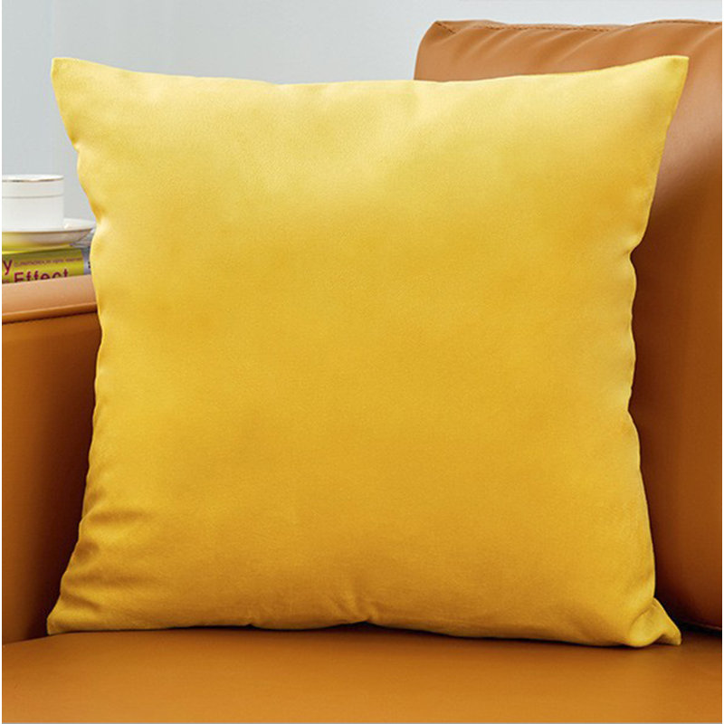Housse de coussin carrée en polyester, 22 po x 22 po, Jaune clair