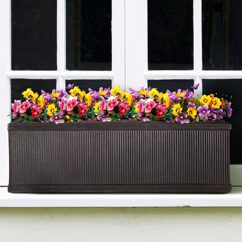Fibreglass Planter Box, Faux Lead, 23cm H x 70cm W x 23cm D