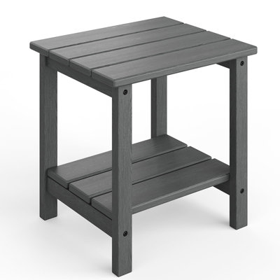 Adirondack 2-Tier Outdoor Side Table, Strong HDPE Construction, Patio, Porch or Poolside Table, Durable for Indoor or Outdoor Use