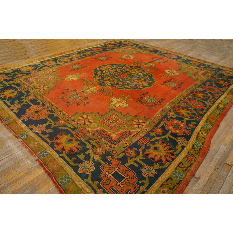 Antique Oushak Turkish Hand Knotted Pile Rug