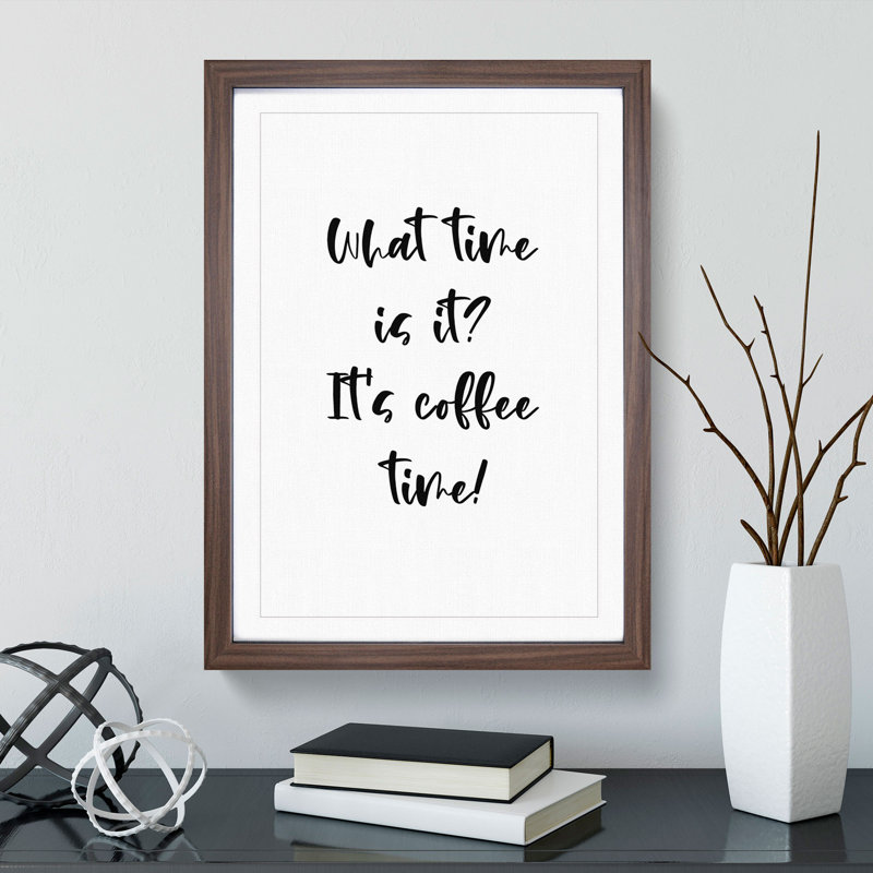 Coffe Time - Picture Frame Typography, Walnut, 48cm H x 36cm W x 2cm D