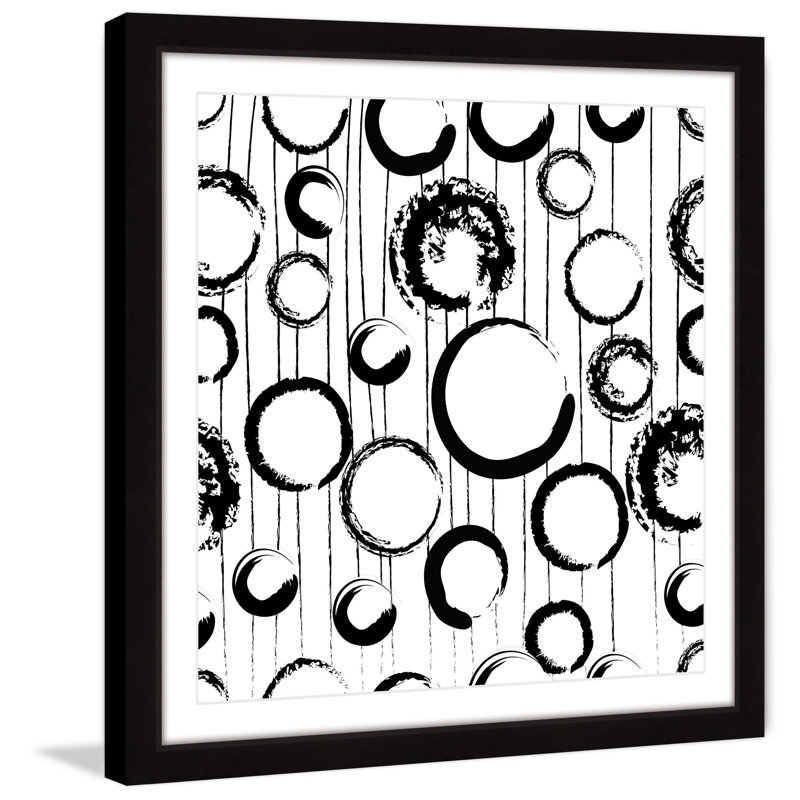 « circle variations », reproduction d’art encadrée, H 24 po x l 24 po x P 1,5 po, Cadre noir