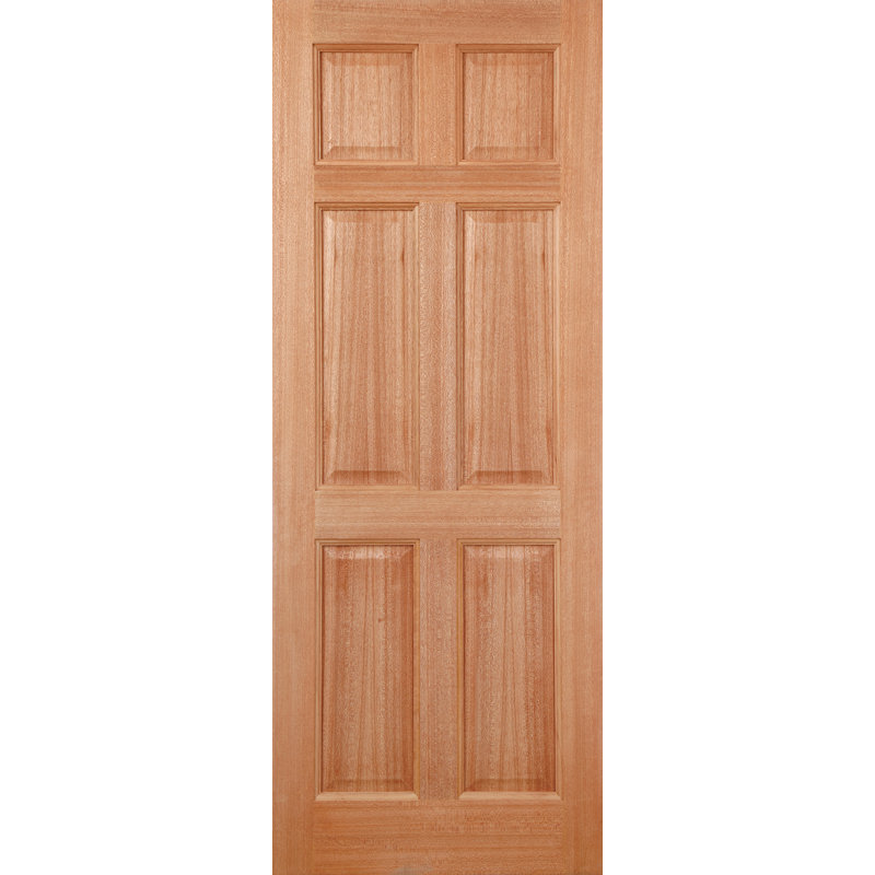 Colonial 6P Hardwood External Door, 208.3 cm H x 86.4 cm W x 4.4 cm D