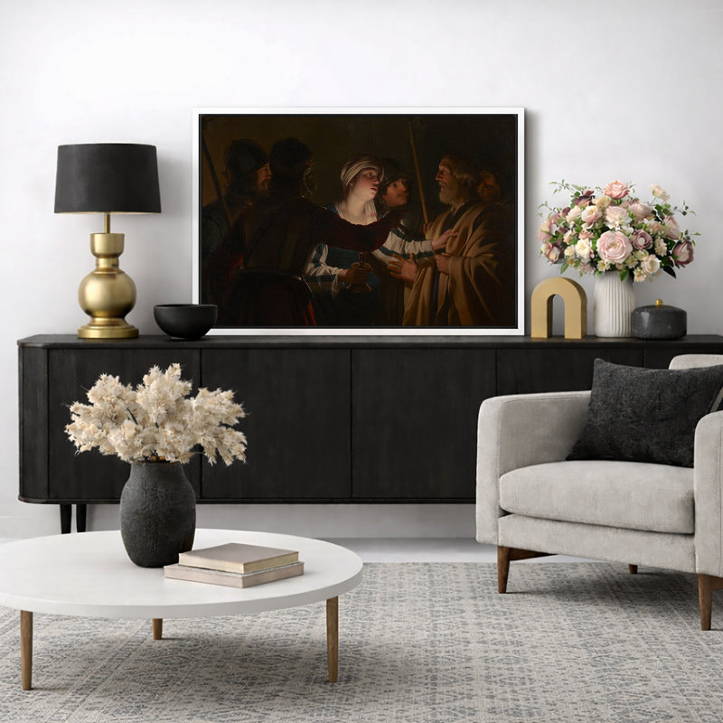 «Christ Arrest at Night», impression sur toile, impression d'art numérique sur toile encadrée, H 16 po x l 24 po