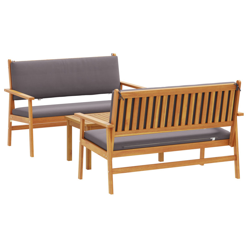 Ensemble de canapé de jardin vidaXL 3 pièces brun 47,24 x 25,79 x 31,10 po, Anthracite