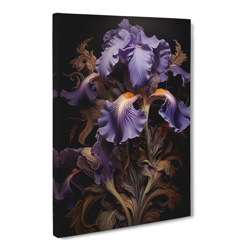 Iris Flower Baroque - Print, 76cm H x 50cm W x 3cm D