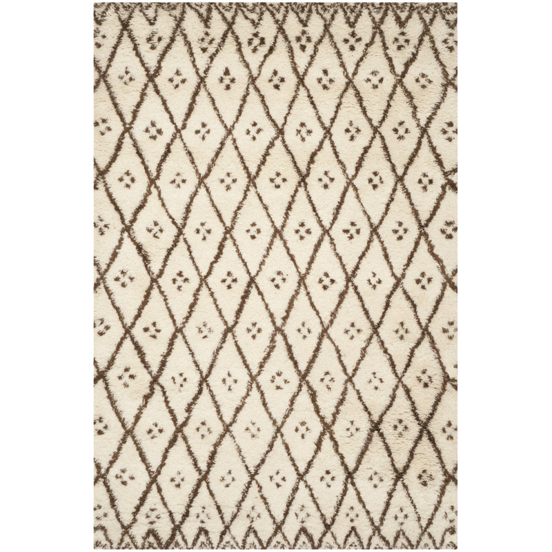 Rhys Geometric Wool Hand Woven Indoor / Outdoor Area Rug, Rectangle 183 x 274 cm