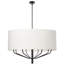 Lustre 8 lumières incandescentes, laiton vieilli avec abat-jour noir-327627414-295054688