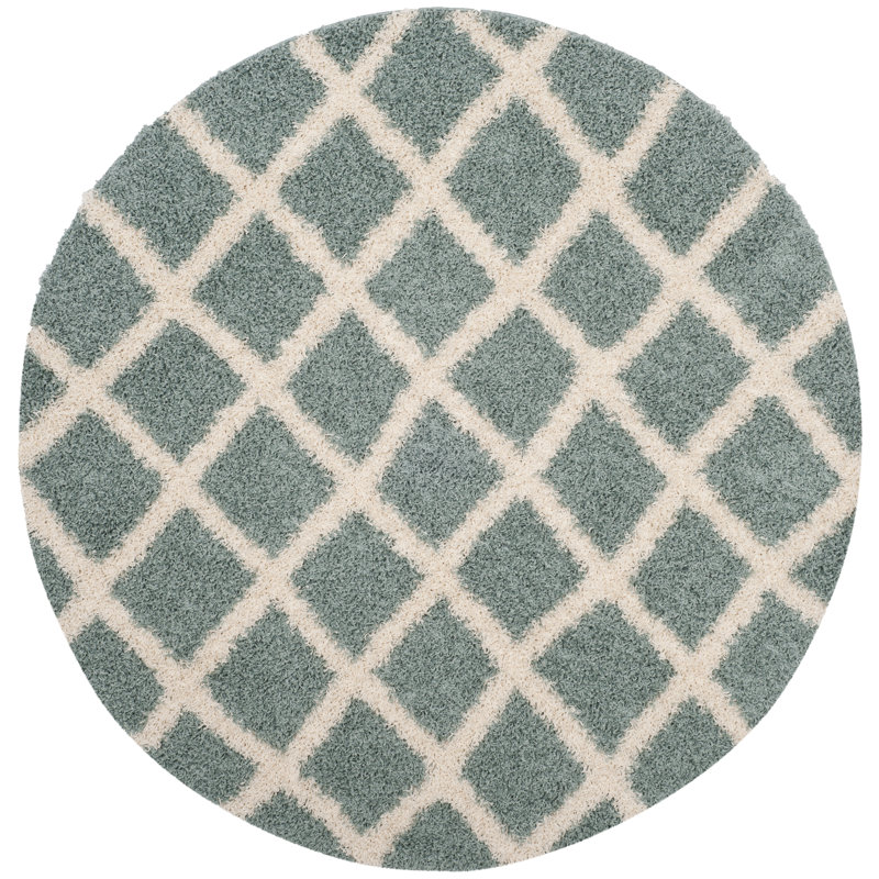 Arsheq Sgd-Dallas Shag Performance Geometric Rug, Round 6'