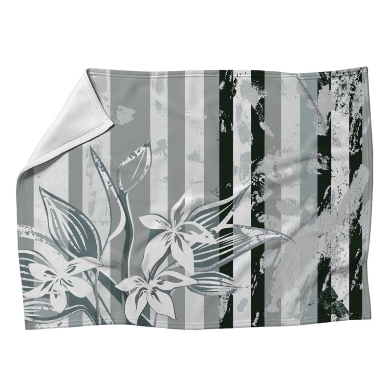 Jeté en molleton Botanical patchwork, L 60 po x L 80 po