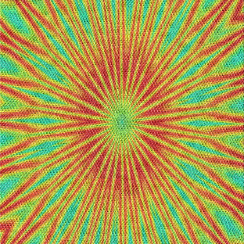 Tapis vert/orange tissé à la machine, Carré 3 pi