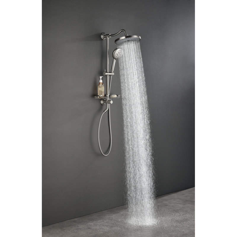 Système de douche Showerspas, avec pomme de douche à effet pluie de 10 po, douche à main à 4 fonctions, barre coulissante réglable et porte-savon