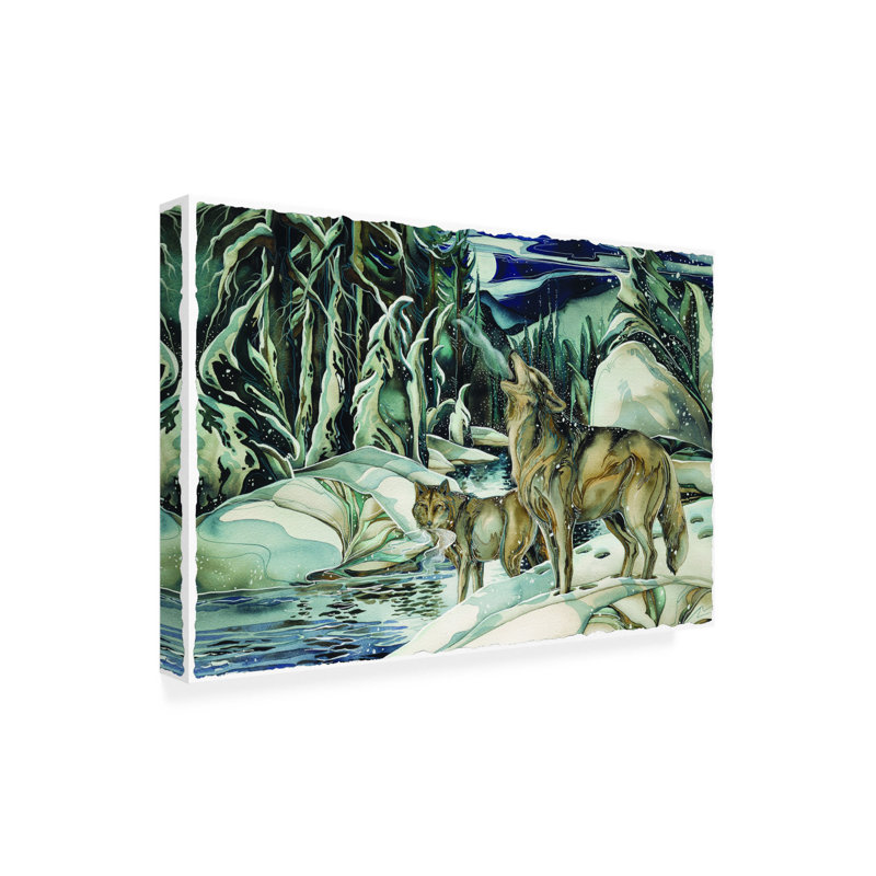 Art mural sur toile tendue - Jody Bergsma «Wolf Clan», décoration murale pour le salon, la chambre à coucher ou le bureau - 22 x 32