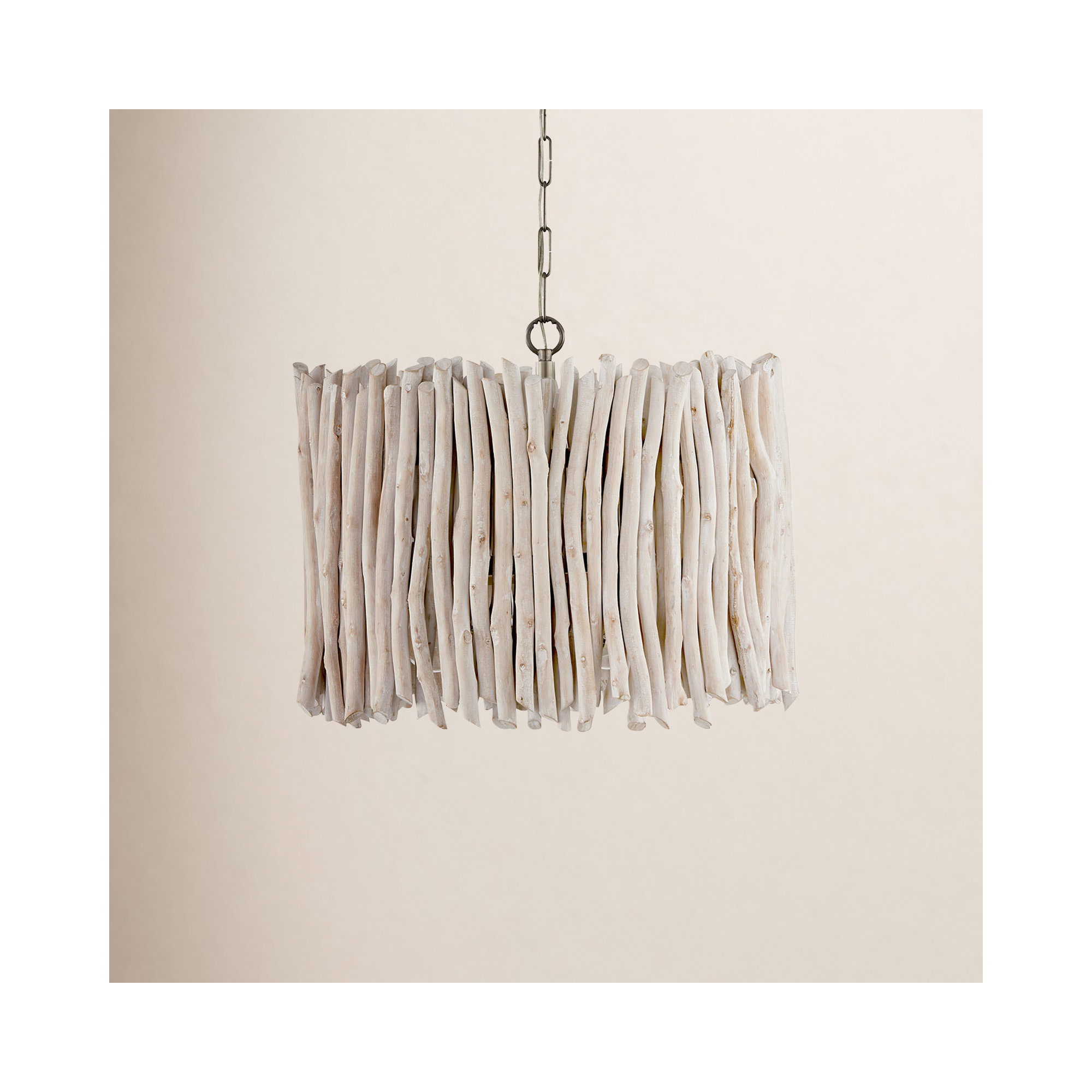 4 Light Solid Wood Dimmable Pendant