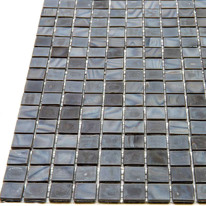 Skosh 0.6" x 0.6" Glass Grid Mosaic Wall & Floor Tile, Mouse Gray