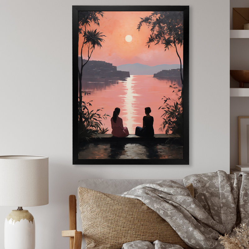 Tranquil Yoga Retreat 2 - Yoga, art mural, Cadre simple noir, H 32 po x l 24 po x P 1 po