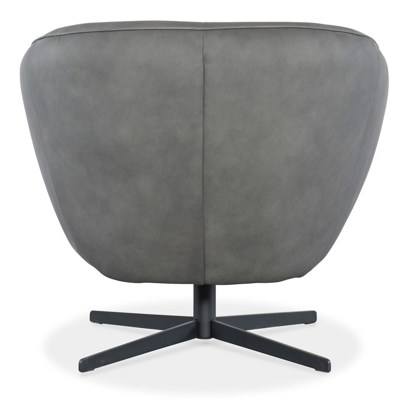 CC Swivel Chair, Gray Genuine Leather