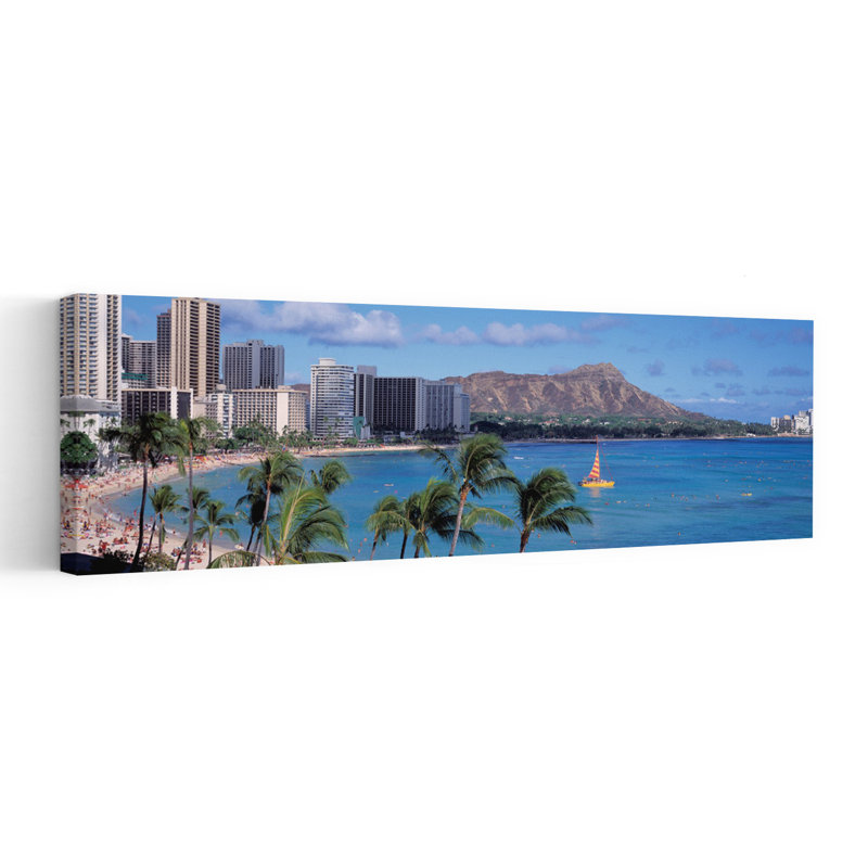 Waikiki Beach Honolulu Hawaii USA by Douglas Peebles - Wrapped Canvas Panoramic Print, 50.8 cm H x 152.4 cm W