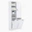 Armoire de rangement de salle de bain avec portes et tiroirs, panier à linge inclinable, plusieurs espaces de rangement, style autoportant, tablette ouverte, tablette réglable, blanc-216142234