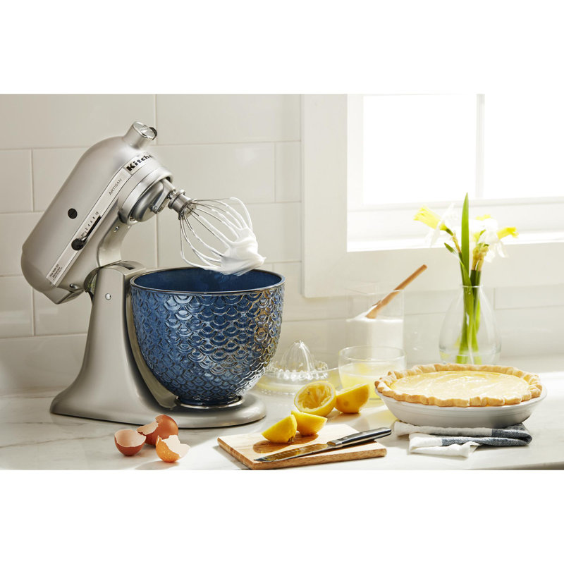 Bol en céramique avec dentelle sirène bleue KitchenAid® de 5 pintes