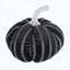Lot de 2 décorations citrouilles d'Halloween en tissu rayées noires, citrouilles rayées pour table et tablette