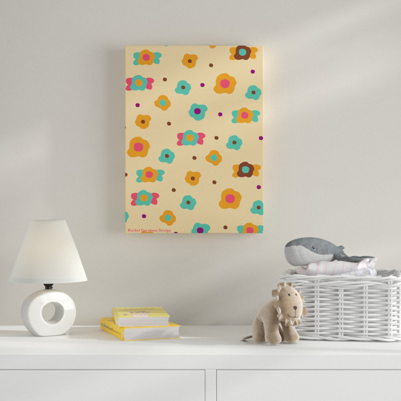 « doodle floral », art sur toile, H 24 po x l 18 po x P 2 po