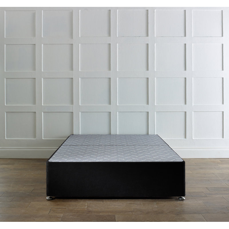 Pelemon Divan Bed Base, Single (90 x 190 cm), No Drawers, Black