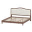 Élégante base de lit plateforme avec tête de lit rembourrée pour un confort accru-130191961