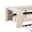 Lit plateforme tapissier pleine grandeur avec tablettes, bureau, lit gigogne et station de charge-263334901