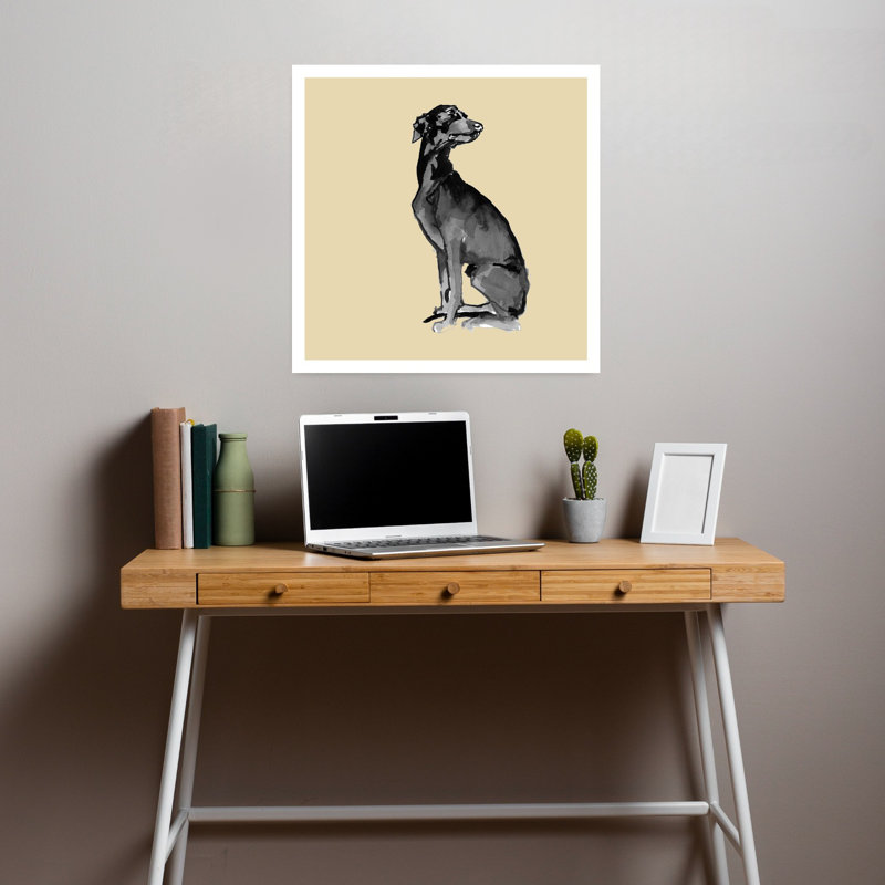 Art contemporain, chien très moderne, H 18 po x l 18 po