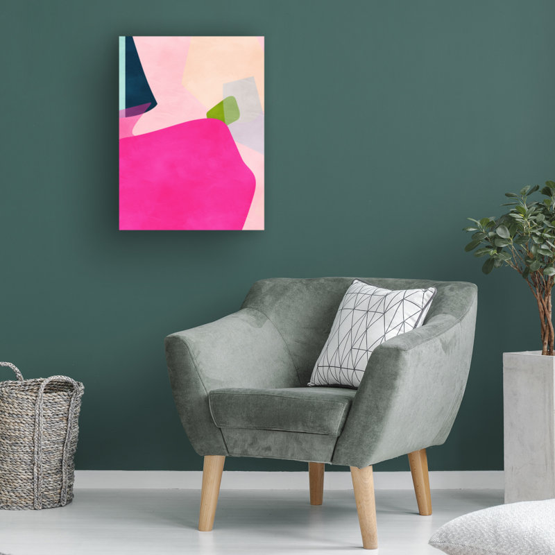 Œuvre d'art sur toile rose bolologia,, H 14 po x l 19 po