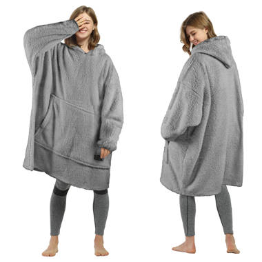 Tirrinia Oversized Wearable Blanket Hoodie Sherpa Fleece for Adults as A  Gift, Big & Warm Blanket Sweatshirt Giant Pocket both Indoors & Outdoors  Men Women Teenagers Wife Girlfriend