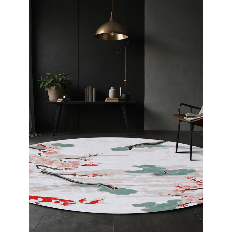 Silky Soft Plush White Area Rug, Round 4'