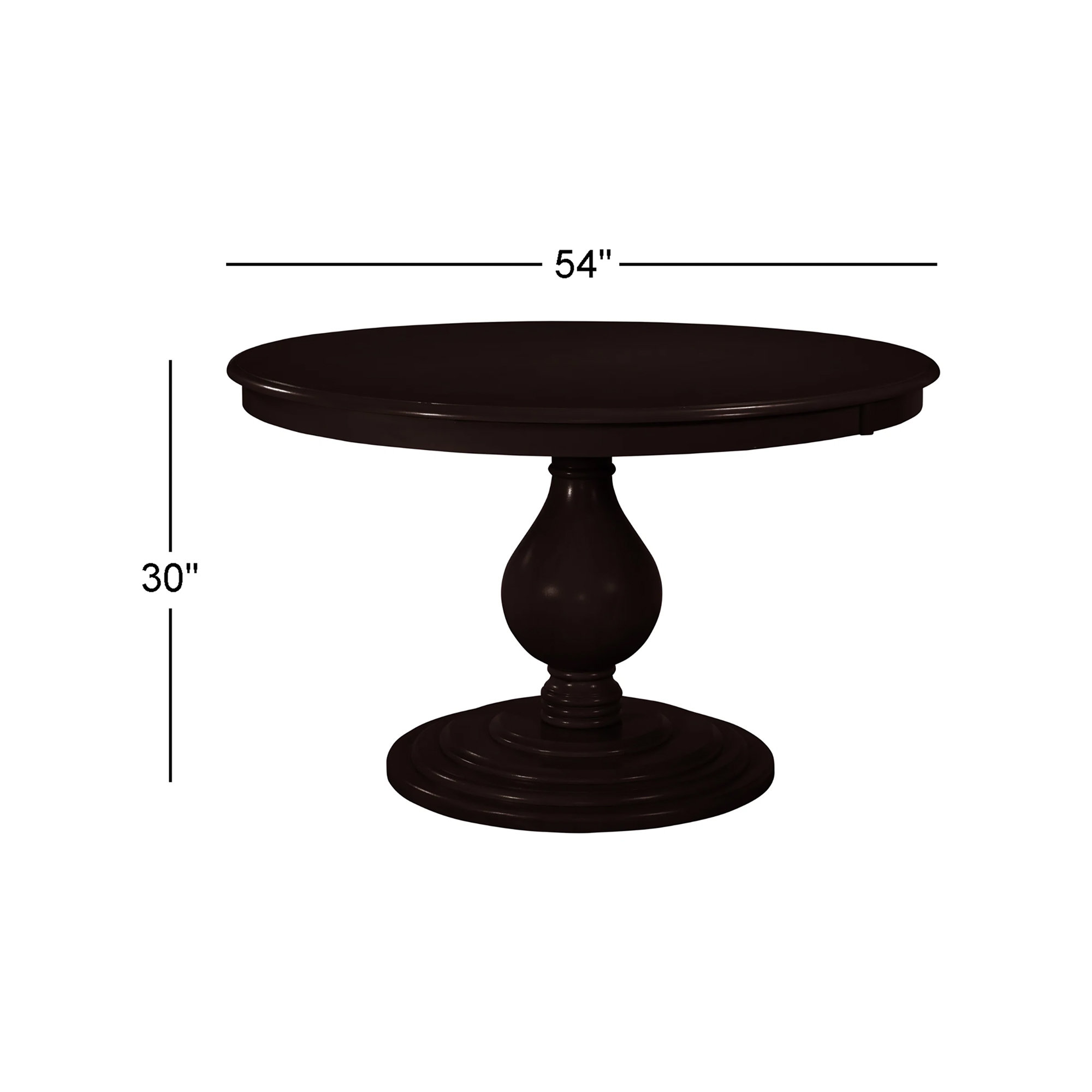 Kehoe Round Dining Table, Antique Black, 54" W x 54" L