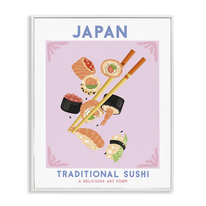  Estampe numérique japonaise traditionnelle par Omar Escalante, H 30 po x l 24 po, Giclée encadrée blanc bord de mer