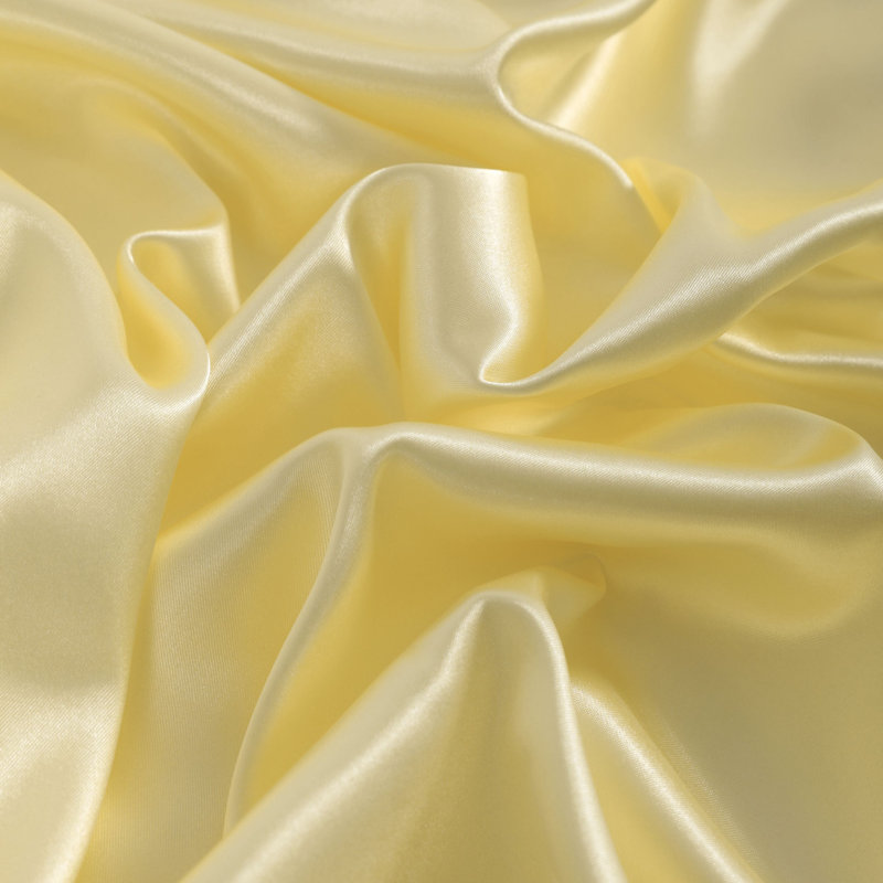 Satin Pillowcases With Envelope Closure, Split King Pillowcase, Light Yellow