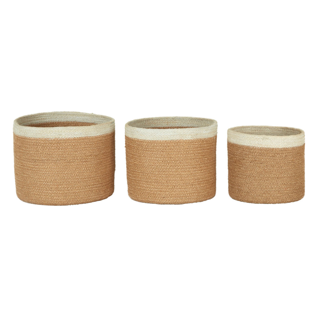 Wicker/Rattan 3 Piece Basket Set
